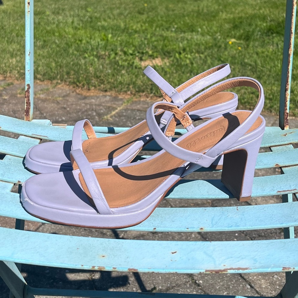 Madewell Lavender Cherelle Leather Sling Back Heels